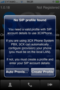 Approvvigionamento manuale o automatico dei parametri Modalità di approvvigionamento 3cxPhone per iPhone