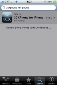 Installazione dell'applicativo 3CX Phone per iPhone Applicativo 3CX Phone per iPhone