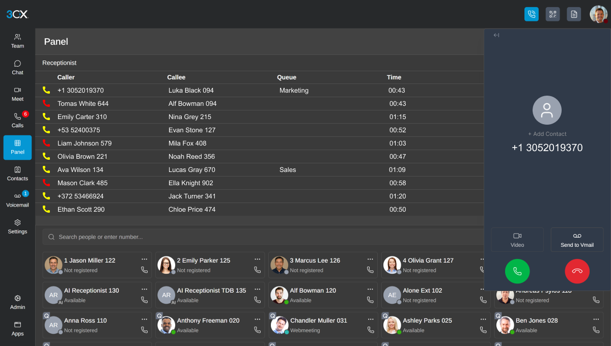 3CX contact center - quene calls