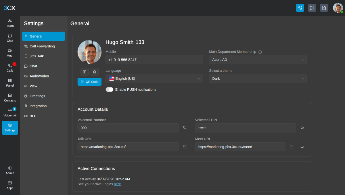 3CX phone system groups Web Client Calling