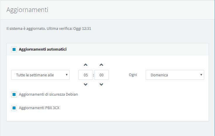 Programmare l'aggiornamento automatico di 3CX