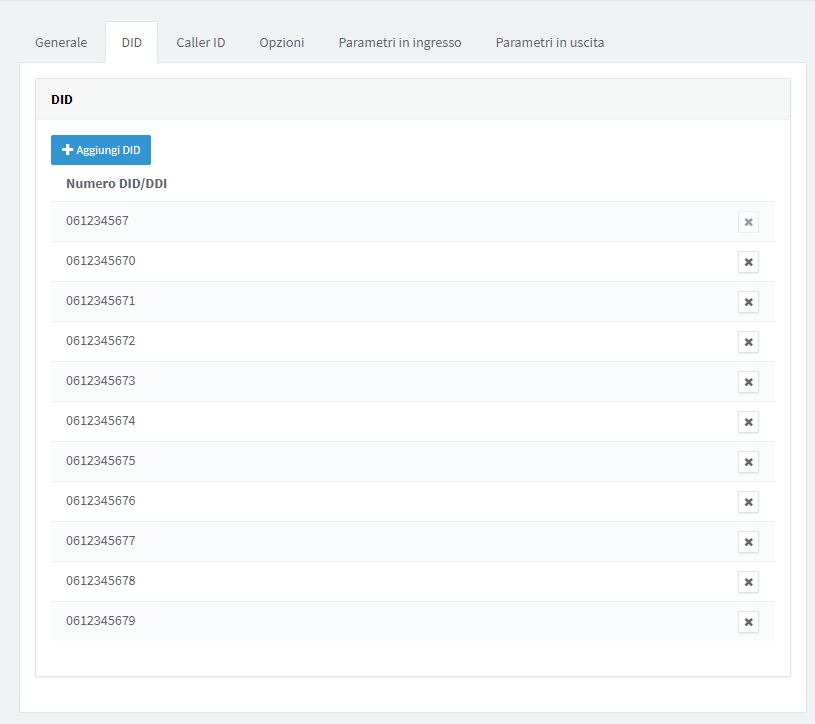 Configurazione dei numeri DID con 3CX