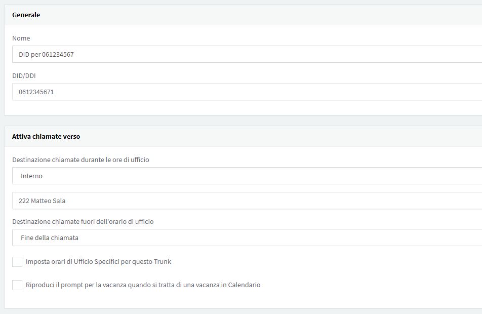 Instradamento dei DID con 3CX