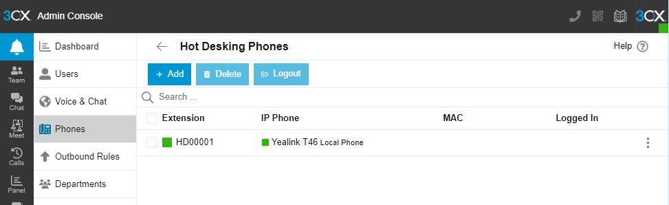 Telefono hot desking Telefono hot desking