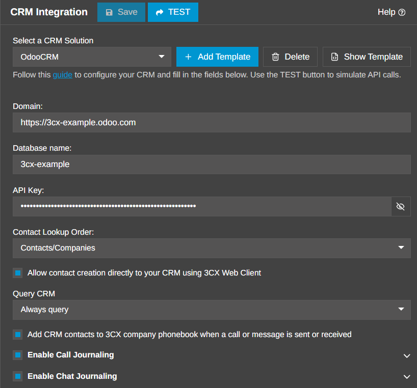 Odoo CRM integration