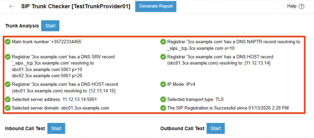 SIP Trunk Checker – check SIP Trunk Checker - check