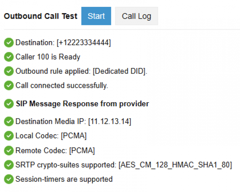 SIP Trunk checker – outbound call SIP Trunk checker - outbound call