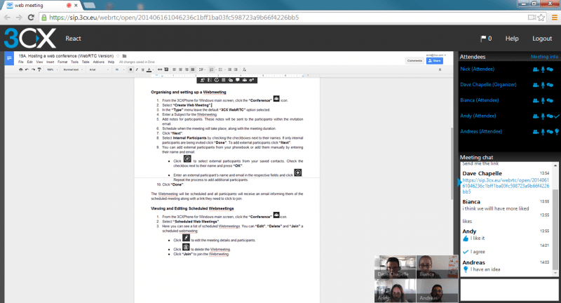3CX Webmeeting - Screen share