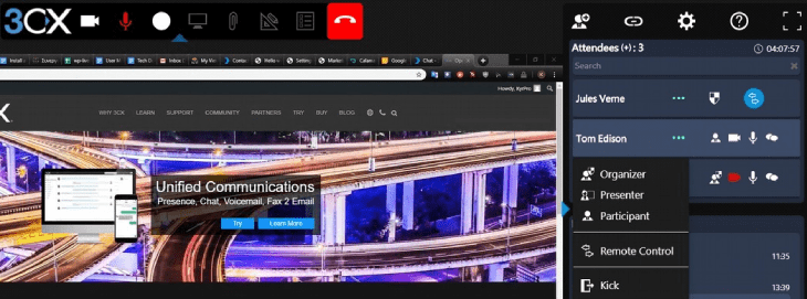 La rinnovata funzionalità di controllo remoto con l'aggiornamento 3CX WebMeeting