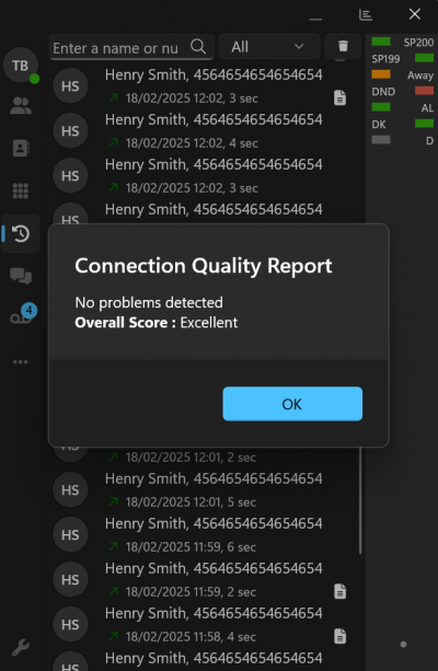 Windows Softphone - qualità connessione