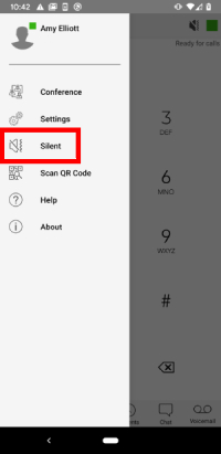 La modalità sileziosa dell'app 3CX per Android