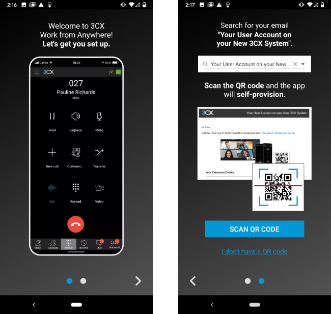 Wizard per il set up di android