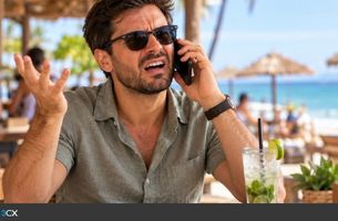 beach bar phone call