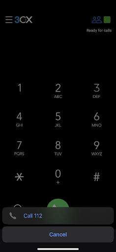 Chiama numeri di emergenza dall' App 3CX ios
