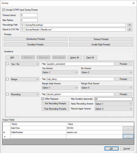 Il nuovo componente di sondaggio disponibile in 3CX Call Flow Designer Update 3
