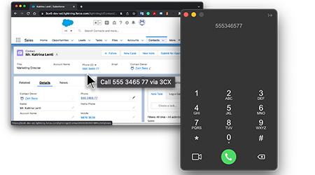 Effetta chiamate utilizzando il click2call dai siti web o CRM