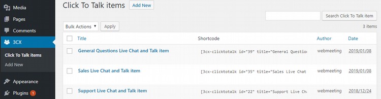 Ottieni il plugin Live Chat & Talk di 3CX per WordPress
