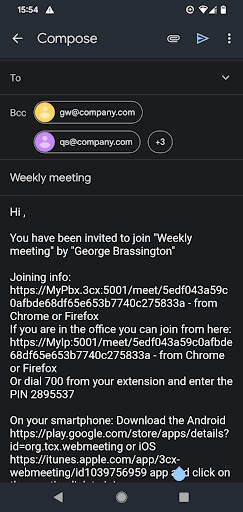 Invia notifiche tramite email per pianificare le conferenze