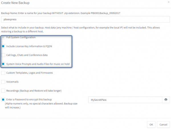 Fai il backup del tuo PBX cloud
