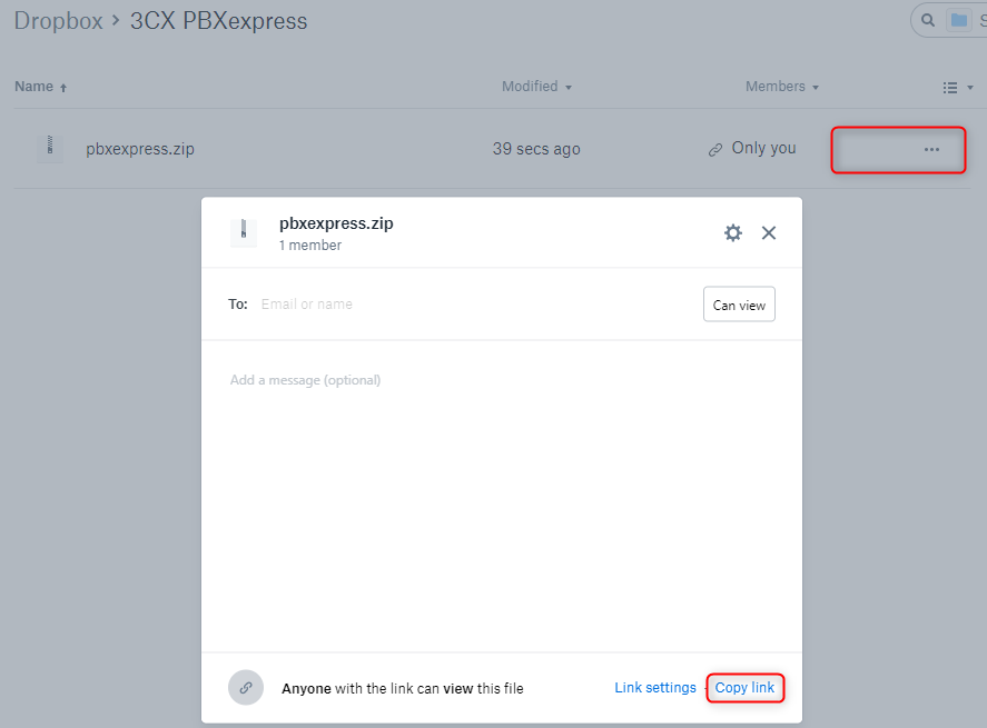 Carica il backup del tuo PBX su Dropbox