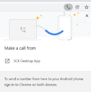 L'extra dialog serve per effetttuare chiamate usando la 3CX Desktop App in Google Chrome