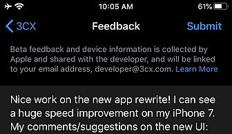 Inviaci il tuo feedback direttamente dalla nuova interfaccia iOS Beta