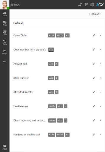 Impostazioni Hotkeys Le impostazioni delle Hotkeys nella Console di Gestione