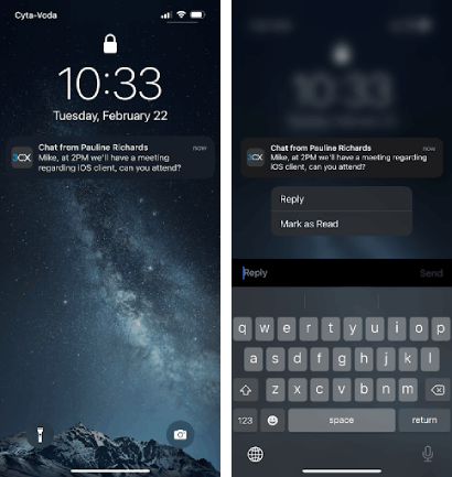 Rispondi chat dalla schermata di blocco Rispondi alle chats dalla schermata di blocco con la nuova App iOS