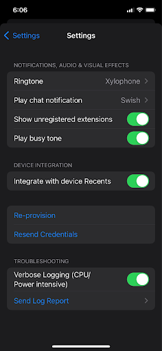 App iOS 3CX - con suoni personalizzati per le chat e messaggi