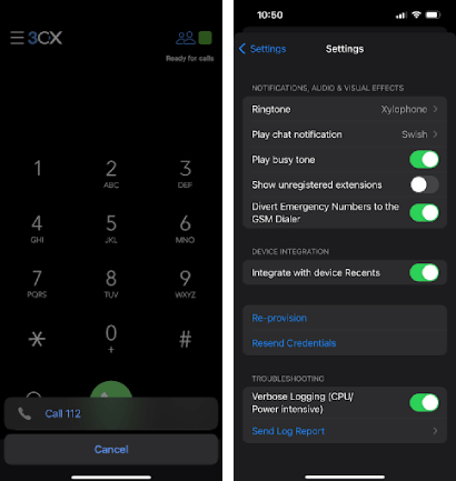 ios-emergency-call 3CX Trasferisce le chiamate di emergenza al dilare GSM