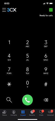 La nuova iSO App 3CX ora con l'icona voicemail sulla bara delle applicazioni 