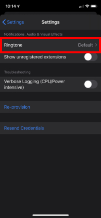 Impostazioni dell' applicazione Ios 3CX