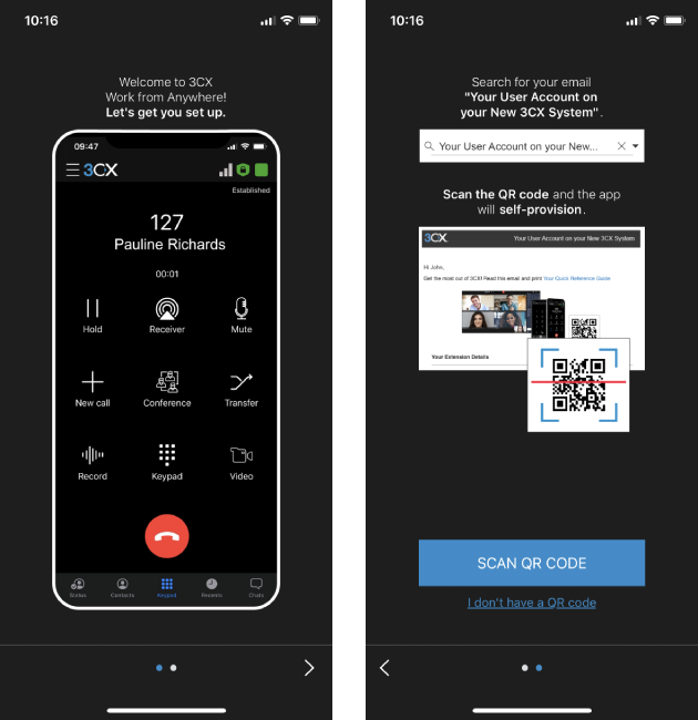 Wizard per l'avvio dell'app ios