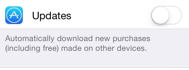 App Store per iOS disabilita gli aggiornamenti