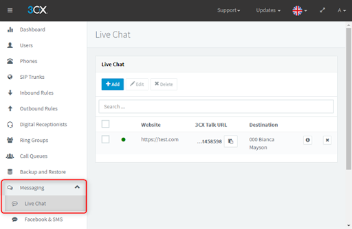 impostazioni della live chat impostazioni della live chat