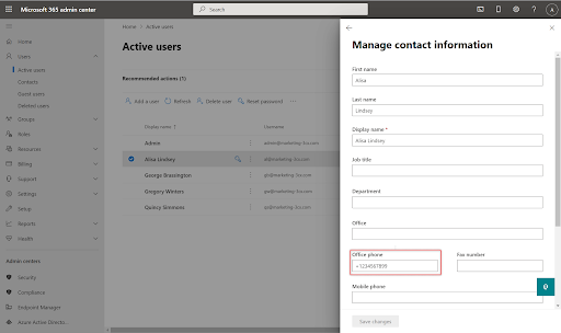 Gestisci le info dei contatti - Centro Amministratore Microsoft 365