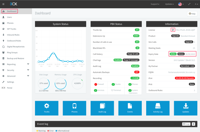Console di gestione – data di scadenza licenze Controlla le date di scadenza delle licenze dalla console di gestione