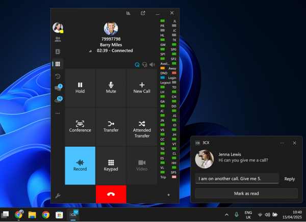Notifiche di chat – Softphone Notifiche di chat - Softphone