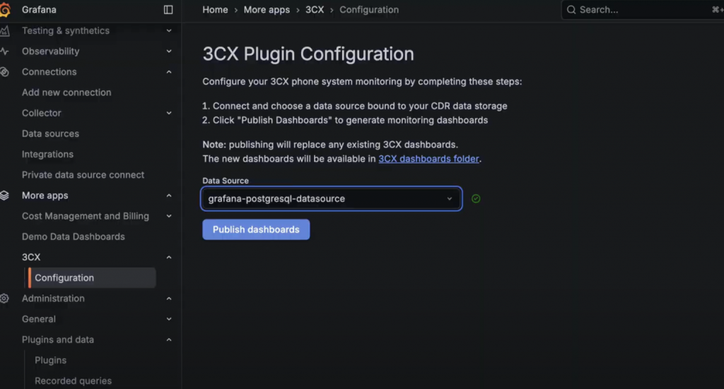 Plugin 3CX per Grafana Plugin 3CX per Grafana
