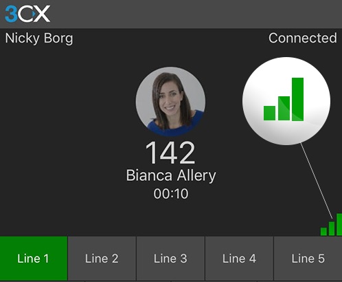 Nuovo indicatore qualità della chiamata per le app 3CX per iOS
