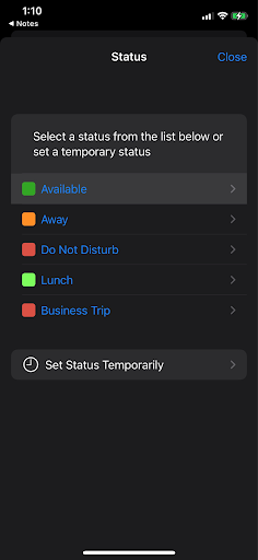 Imposta il tuo stato nella nuova app 3CX ios Beta