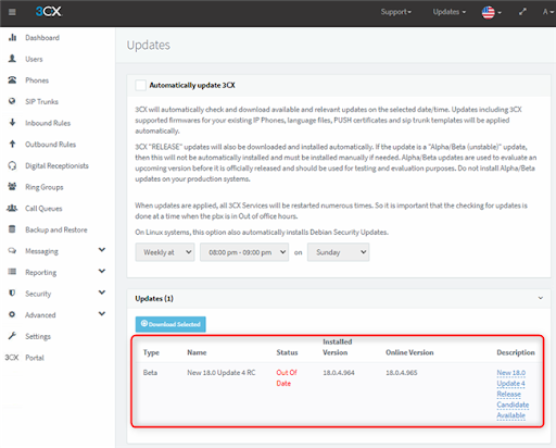Ottieni la V18 Release Candidate