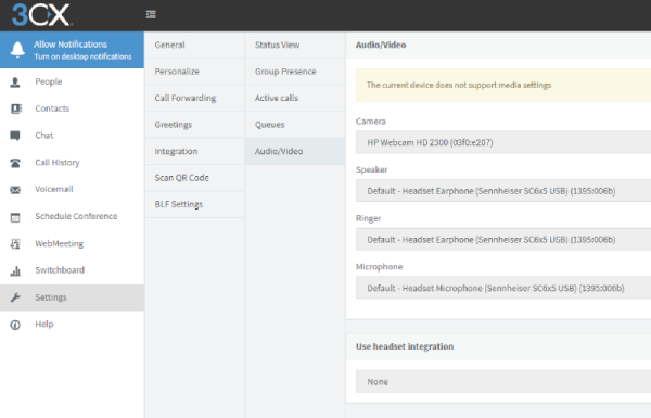 Impostazioni del Web Client