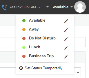Il selettore di stato del web client