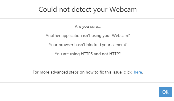 Warning della webcam per webmeeting
