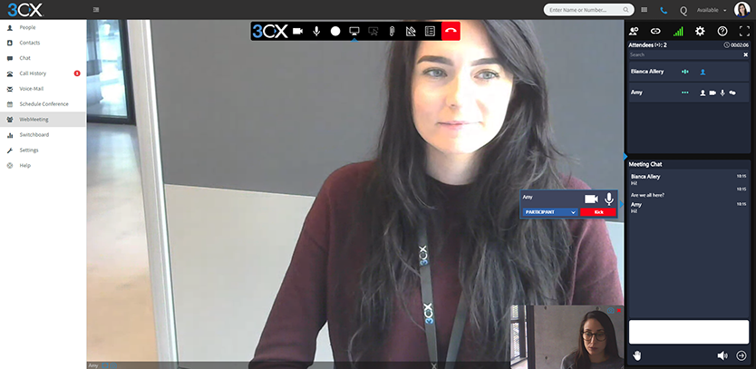 Nuova interfaccia per conferenza 3CX WebMeeting