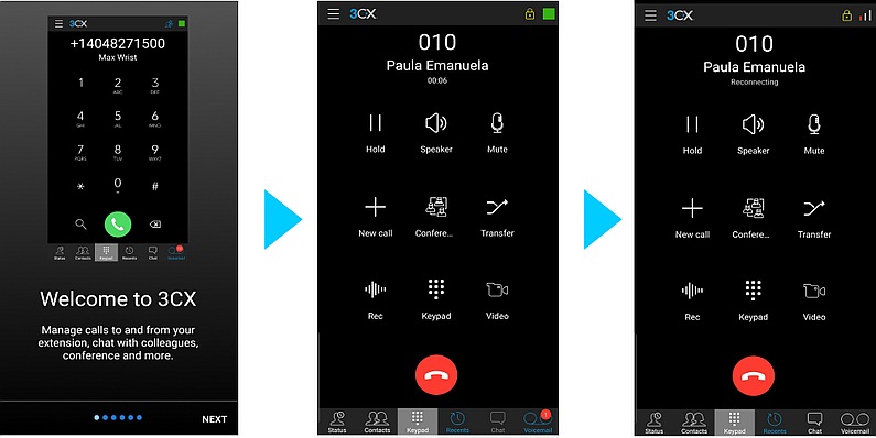 Procedura guidata di avvio, Crittografia delle Chiamate Android e riconnessione in versione beta dell'app 3CX